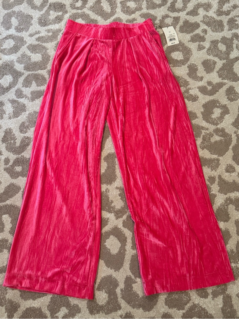 a new day Hot Pink Velvet Wide-Leg Pants
